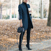 Women's Stand Collar Wool Blend Blazer Coat