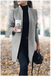 Women's Stand Collar Wool Blend Blazer Coat