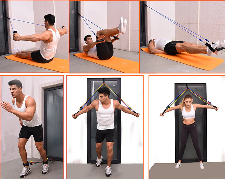 Resistance Bands Set with Handles – Home Gym Workout Equipment
