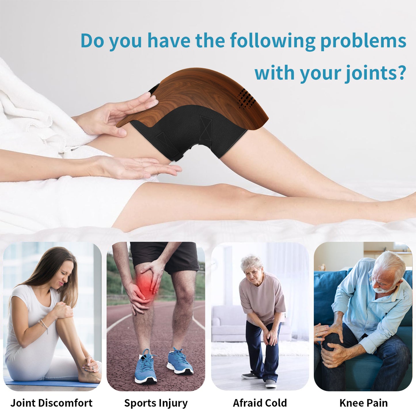 Smart Heated Knee Massager with Vibration & Rechargeable Design