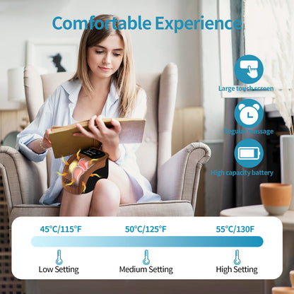 Smart Heated Knee Massager with Vibration & Rechargeable Design