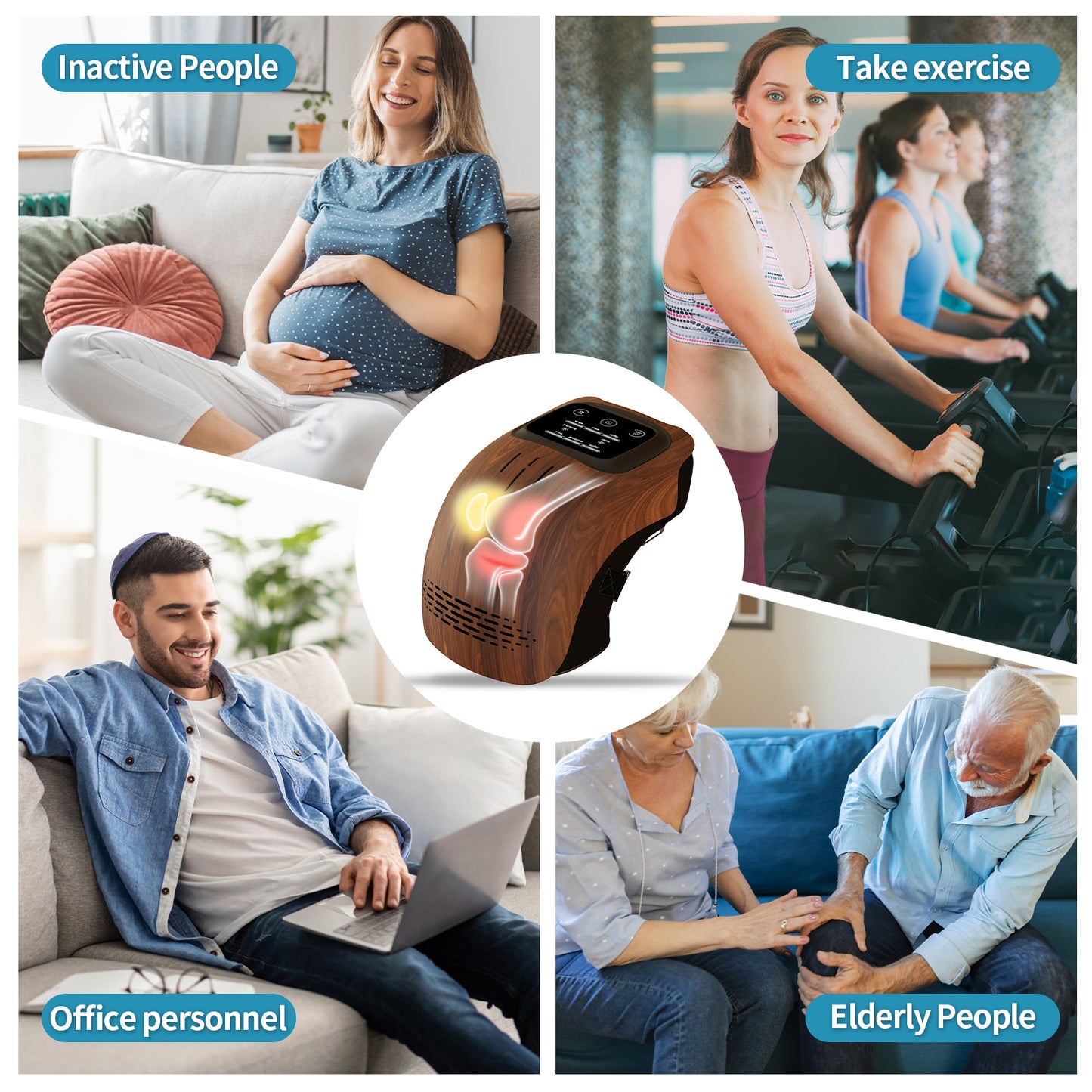 Smart Heated Knee Massager with Vibration & Rechargeable Design