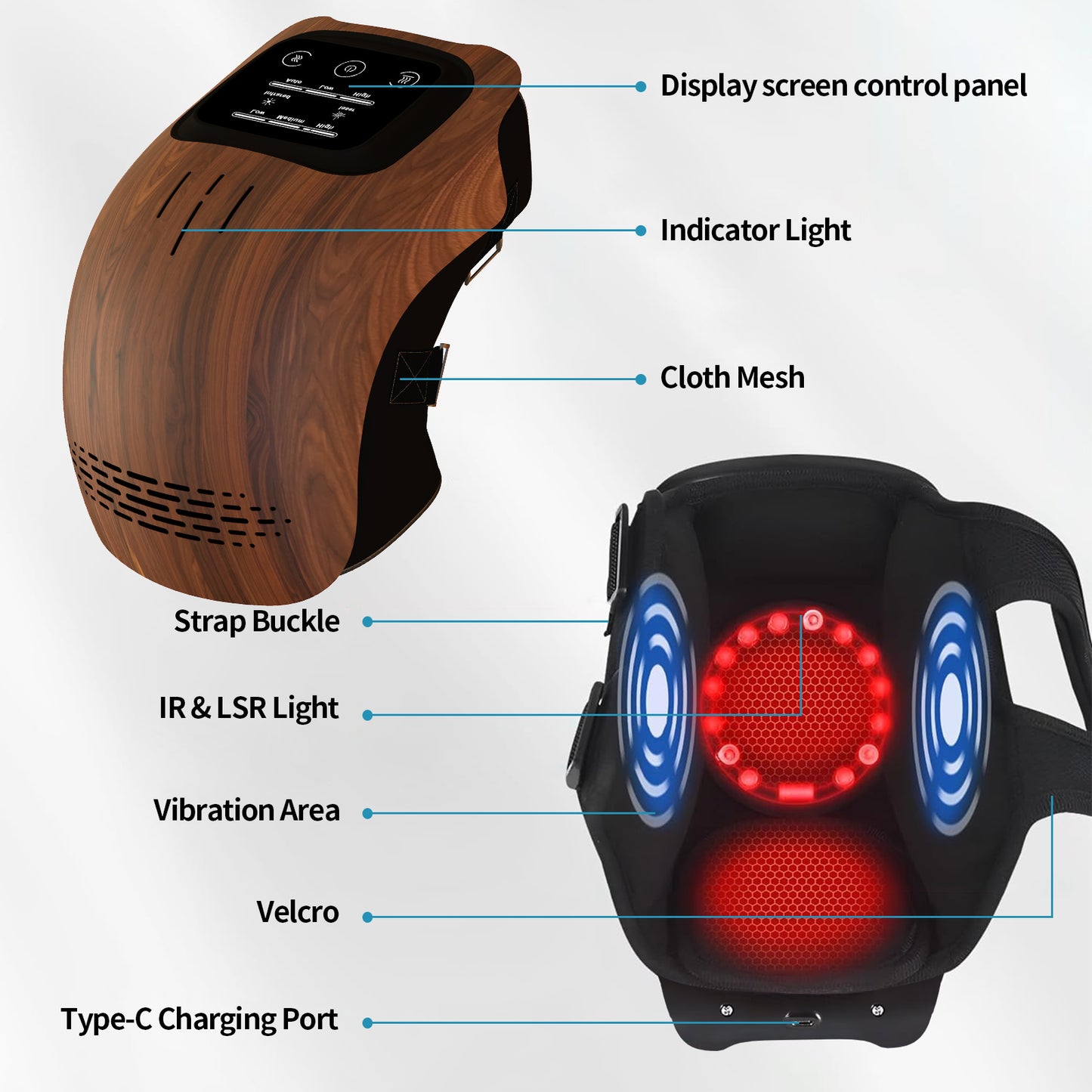 Smart Heated Knee Massager with Vibration & Rechargeable Design