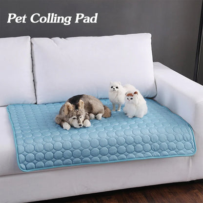 Pet Cooling Mat for Dogs & Cats – Ice Silk Cooling Pad, Breathable Summer Pet Bed for Small, Medium & Large Pets